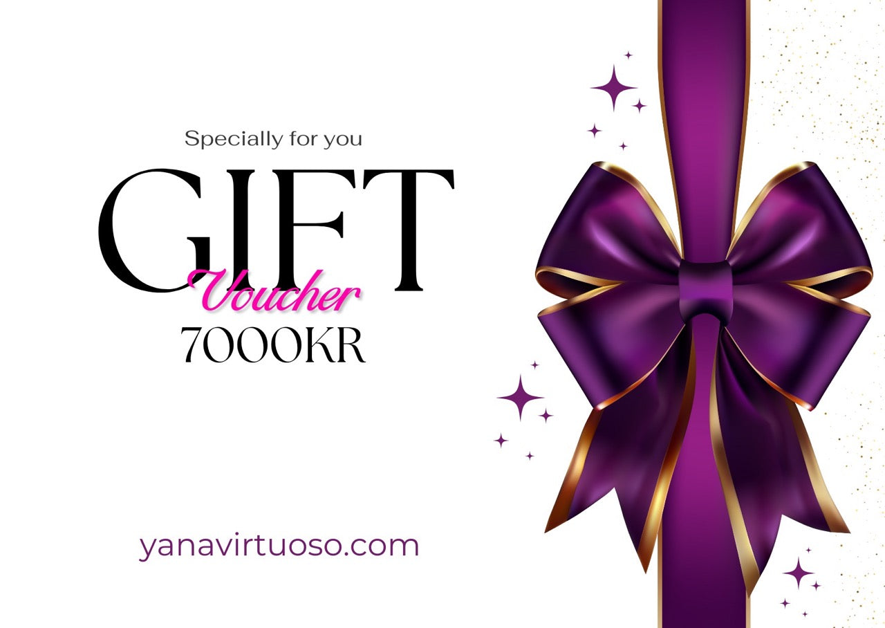 7000 DKK Yana Virtuoso card: Your pass to exclusive art pieces and contemporary centerpieces.