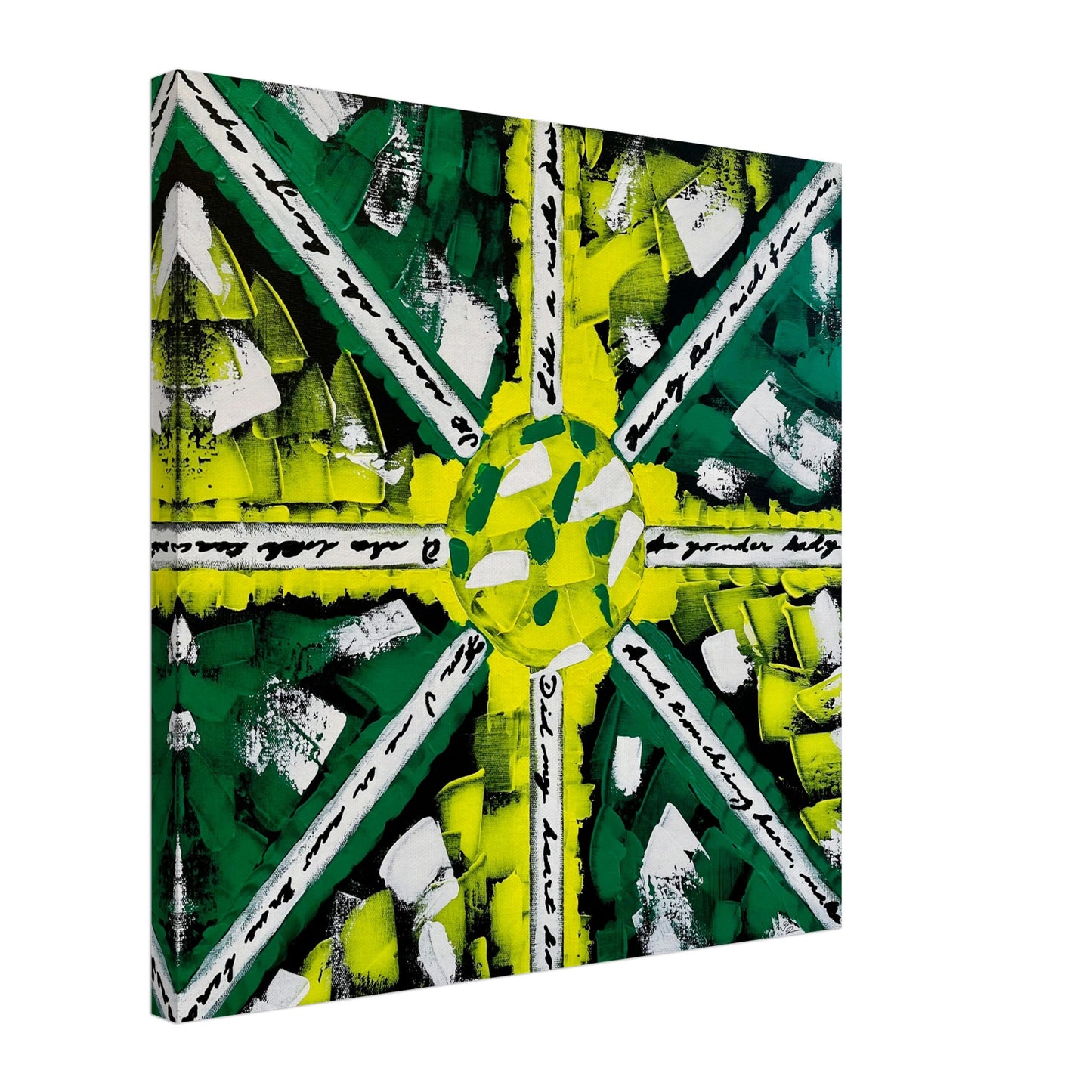 Zoomed-in view of 'Encrypted Message' canvas print by Yana Virtuoso, showcasing intricate details for a captivating wall feature.